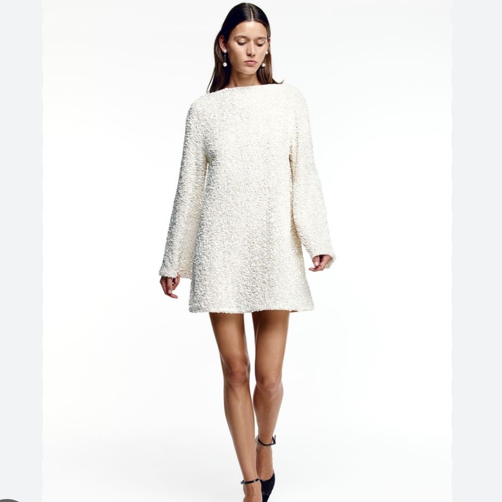 Sequence dress with bow